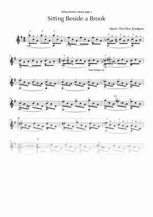 Sitting Beside a Brook (sheet music)