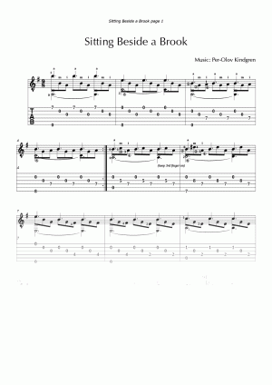 Sitting Beside a Brook (sheet music + TAB)