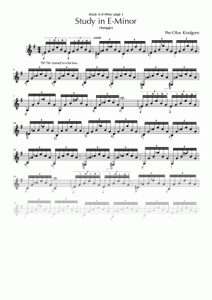 Arpeggio study in E-Minor (Kindgren) (sheet music)
