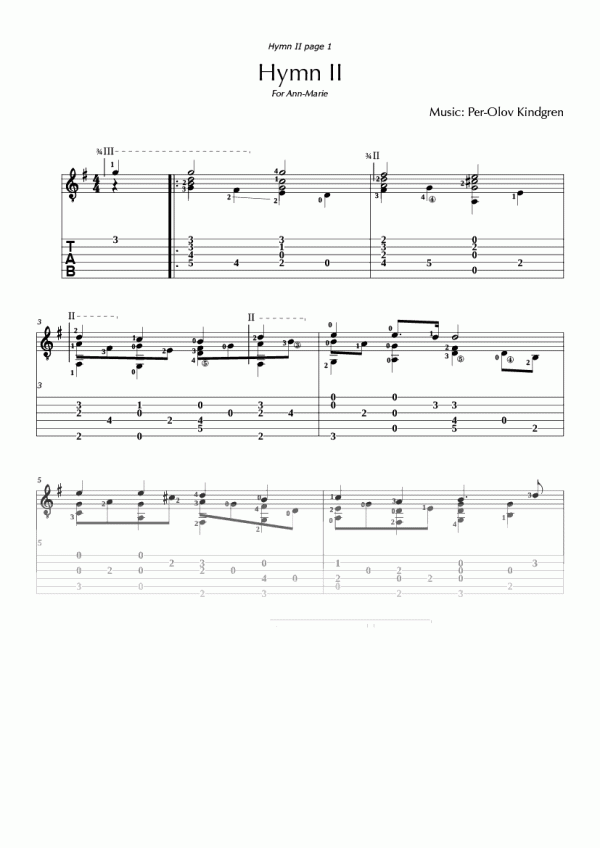 Three Hymns (sheet music + TABs) - Image 3