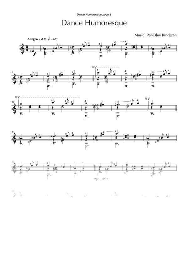 Dance Humoresque (sheet music)