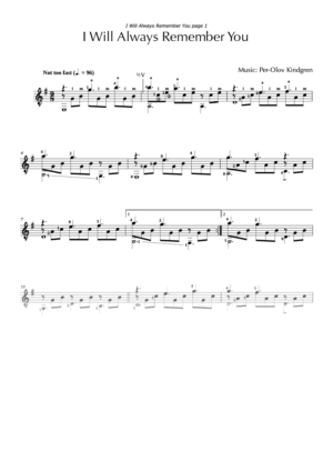 I Will Always Remember You (sheet music)