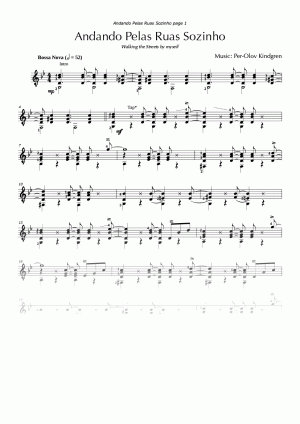 Andando Pelas Ruas Sozinho (sheet music)
