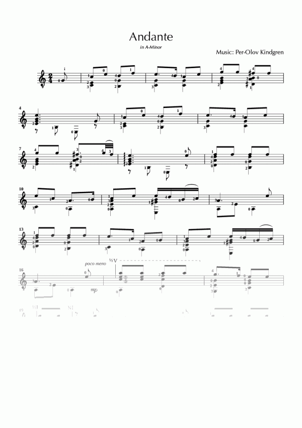 Andante in A-Minor (sheet music)