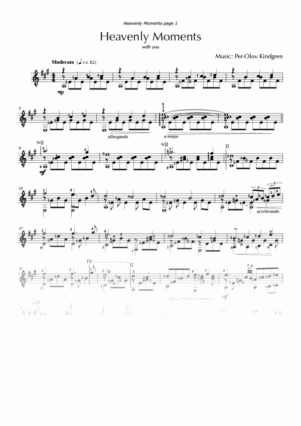 Heavenly Moments (sheet music)