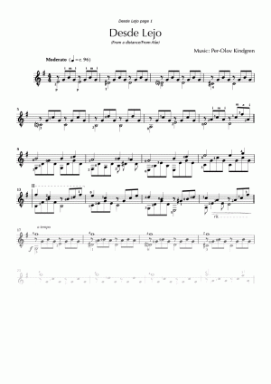 Desde Lejos (sheet music)
