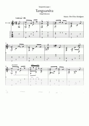 Tangoanéra (sheet music + TAB)