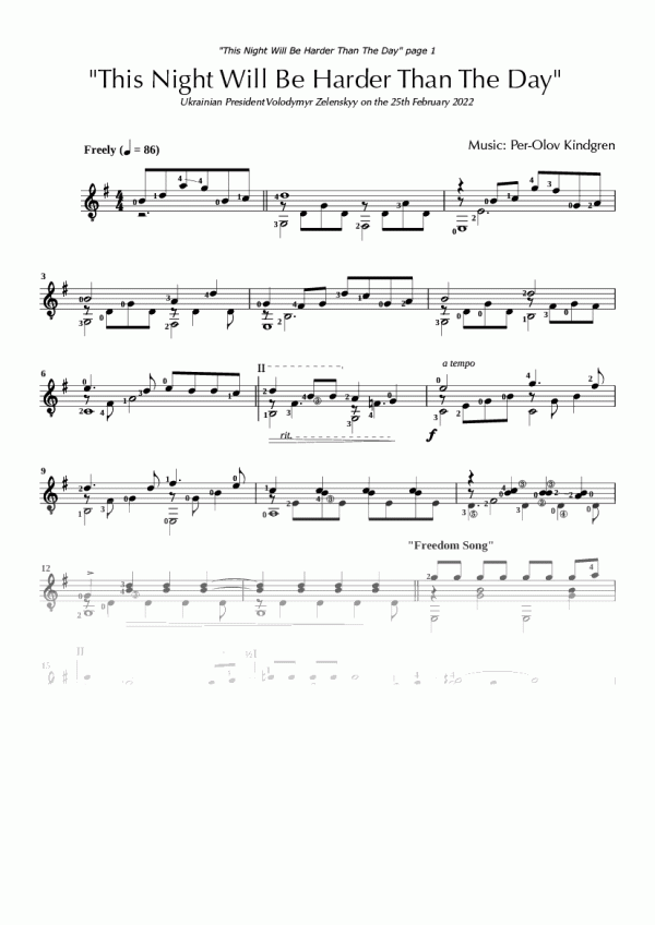 This Night Will Be Harder Than The Day (sheet music)