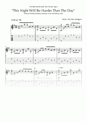 This Night Will Be Harder Than The Day (sheet music + TAB)