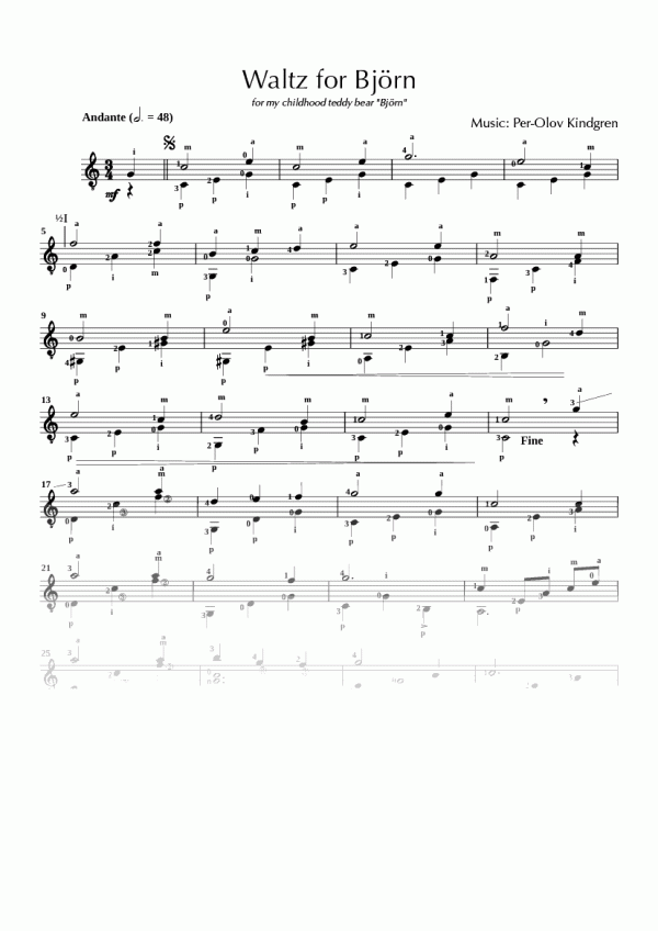 Waltz for Björn (sheet music)