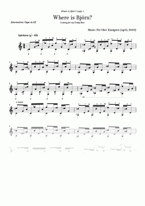 Where is Björn (sheet music)