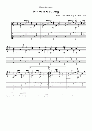 Make me strong (sheet music + TAB)