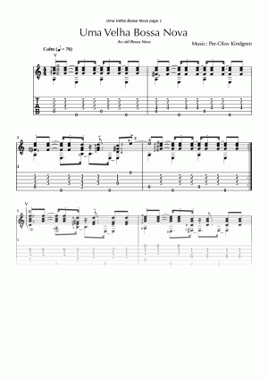 Uma Velha Bossa Nova (sheet music + TABs)