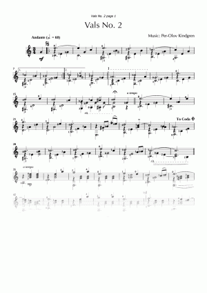 Vals No. 2 (sheet music)