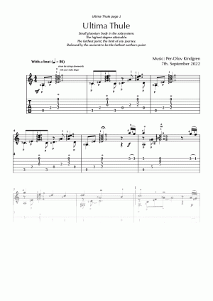Ultima Thule (sheet music + TABs)