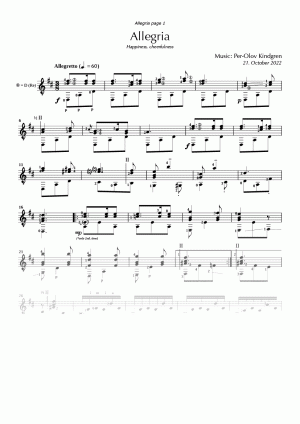 Allegria (sheet music)