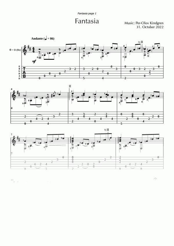 Fantasia (sheet music + TABs)