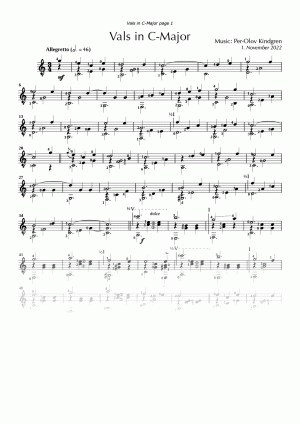 Vals in C-Major (sheet music)