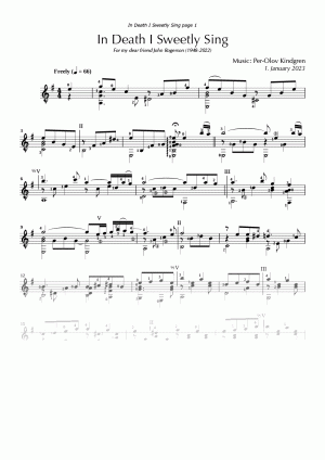 In Death I Sweetly Sing (sheet music)