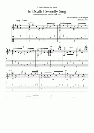 In Death I Sweetly Sing (sheet music + TAB)