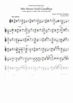 We Never Said Goodbye (sheet music)