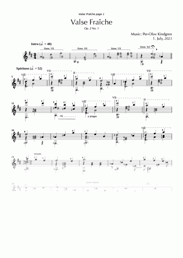 Valse Fraîche Op. 2 No. 1 (sheet music)