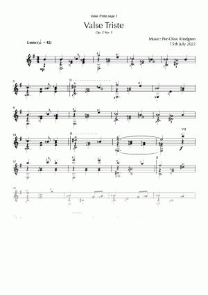 Valse Triste Op. 2 No. 3 (sheet music)