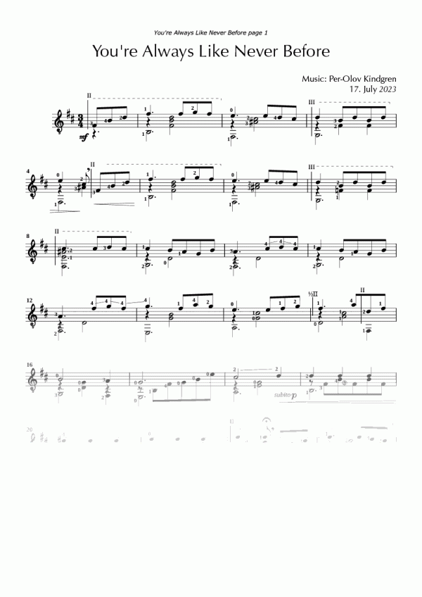 You're Always Like Never Before (sheet music)