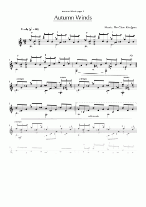 Autumn Winds (sheet music)