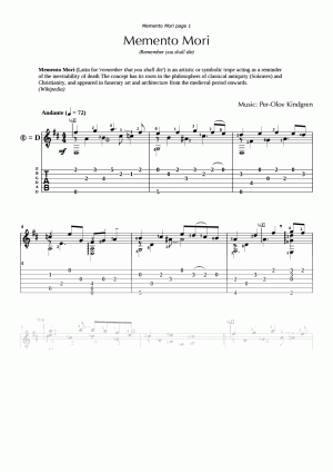 Memento Mori (sheet music + TABs)