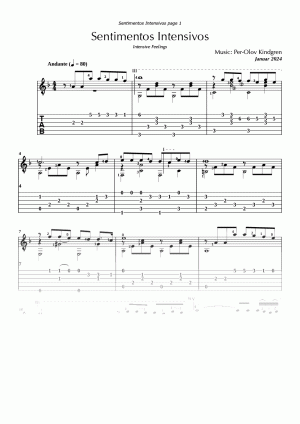 Sentimentos Intensivos (sheet music + TABs)