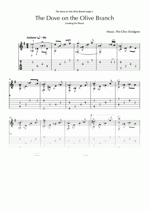The Dove on the Olive Branch (sheet music + TABs)