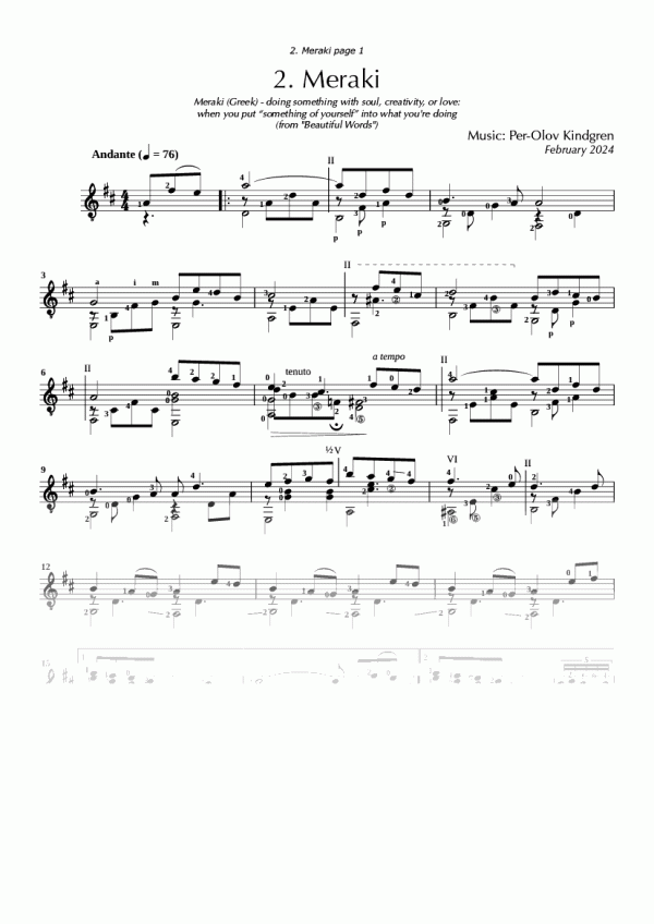 Meraki (sheet music)