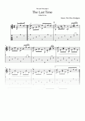 The Last Time (sheet music + TABs)