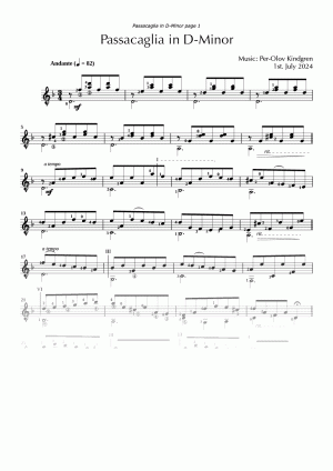 Passacaglia in D-Minor (sheet music)