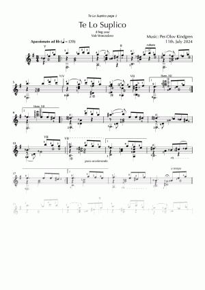 Te Lo Suplico (sheet music)