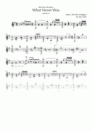 What Never Was (between us) (sheet music)