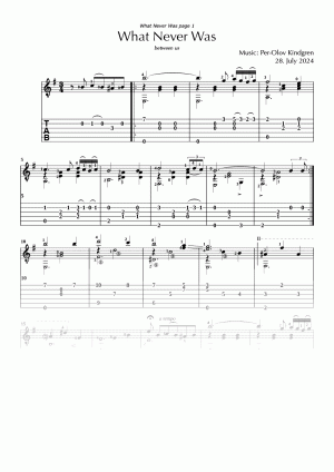 What Never Was (between us) (sheet music + TABs)