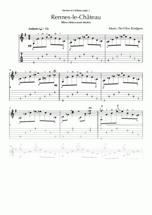 Rennes-le-Château (sheet music + TABs)