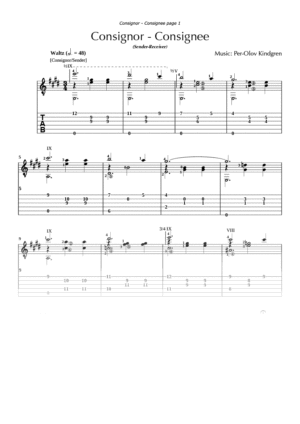 Consignor - Consignee (sheet music + TABs)