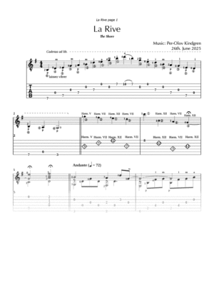 La Rive (sheet music + TABs)