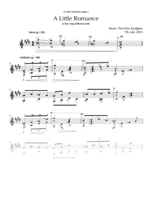 A Little Romance (sheet music)