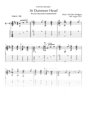 At Dunmore Head (sheet music + TABs)