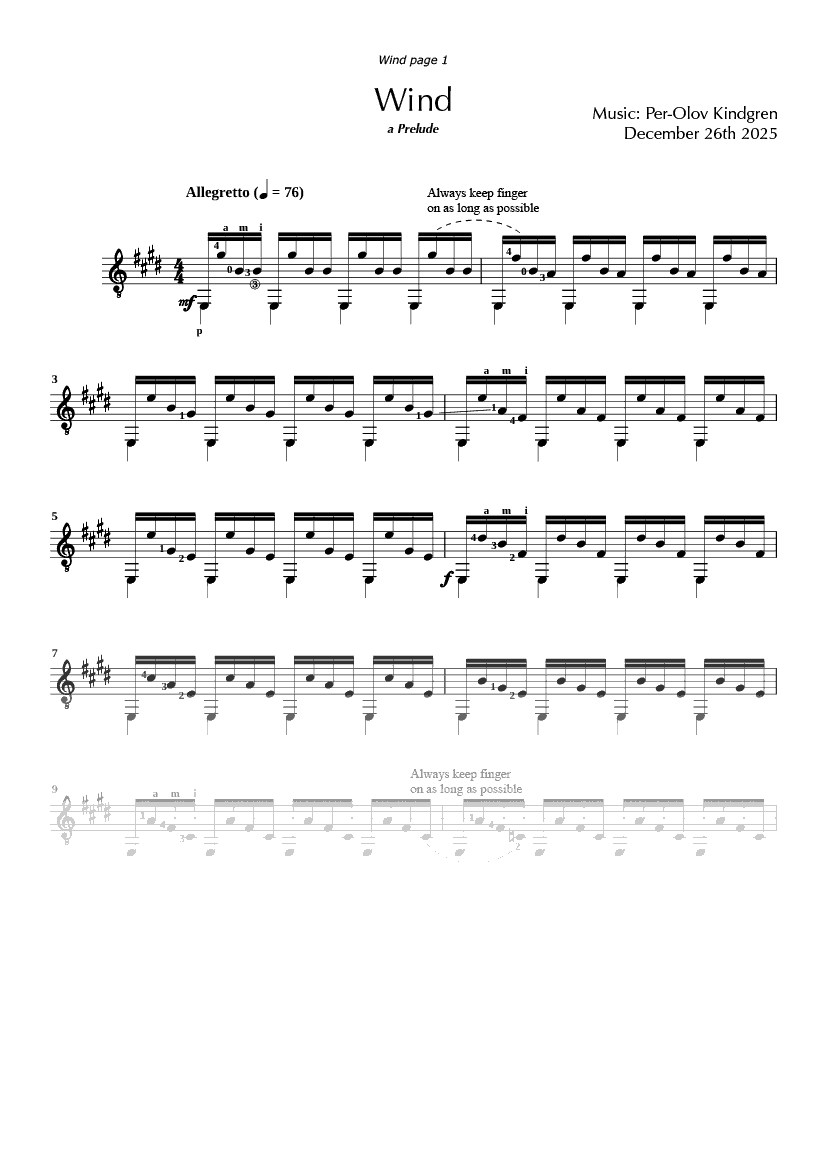 Wind (a Prelude) (sheet music)