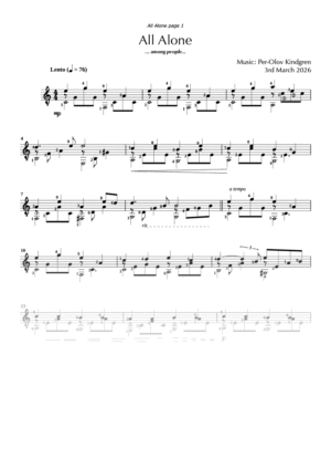 All Alone ... among people (sheet music)