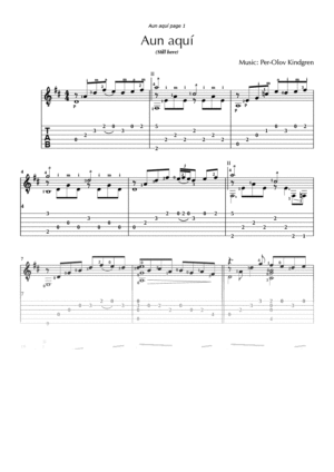 Aun Aquí (Still Here) (sheet music + TABs)