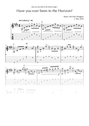 Have you ever been to the Horizon? (sheet music + TABs)