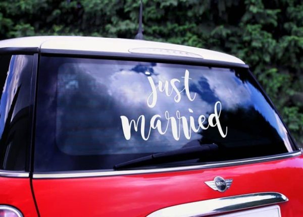 sticker just married