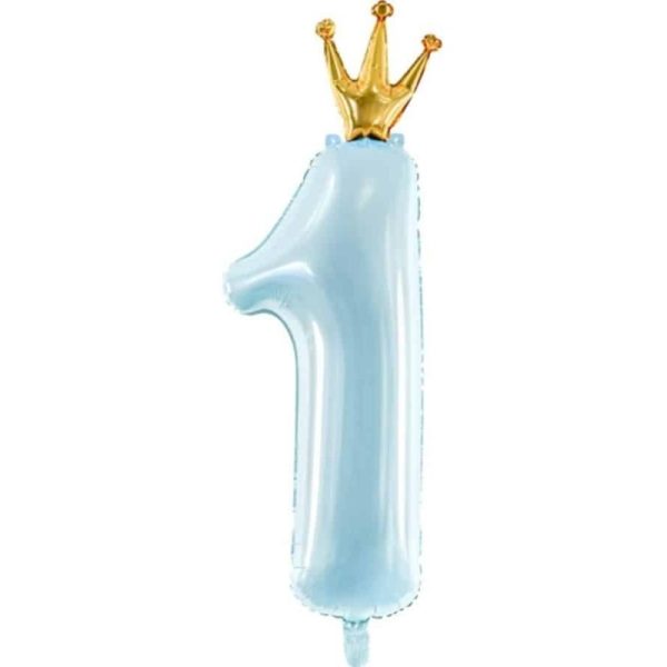 Ballon Chiffre 1 Bleu Couronne 5900779144279 En Vente Sur Promoballons