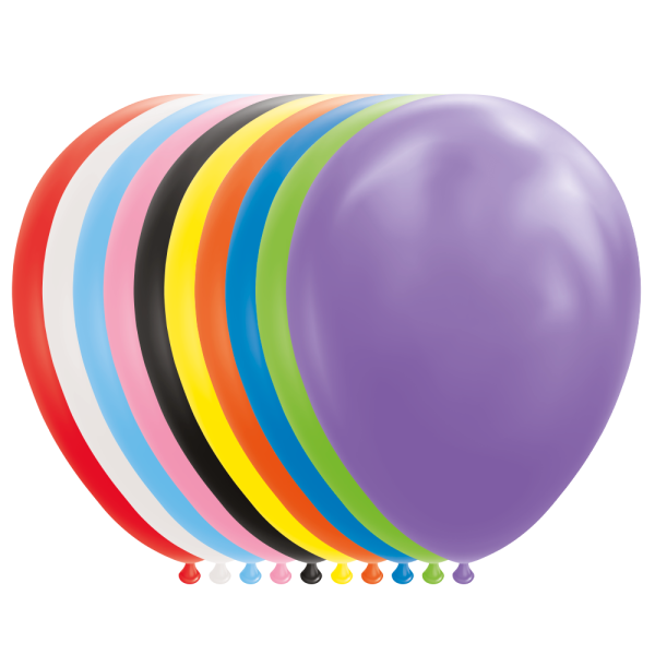 100 BALLONS 12″ (30cm) : Couleurs assorties